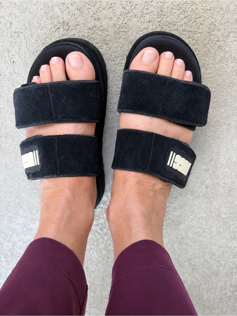 UGG Sport Yeah Slides Black Platform Sandals Womens 5.5 EU 36.5 Fits 6 6.5